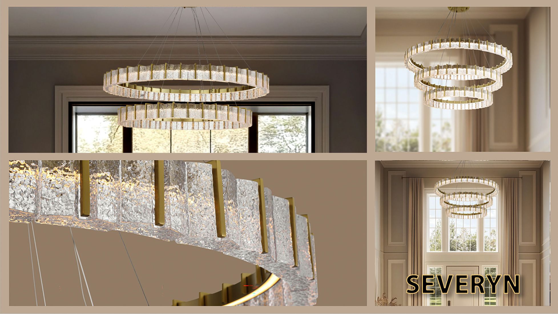 Minka-Lavery Sevryn LED 34-in Soft Brass Indoor Chandelier