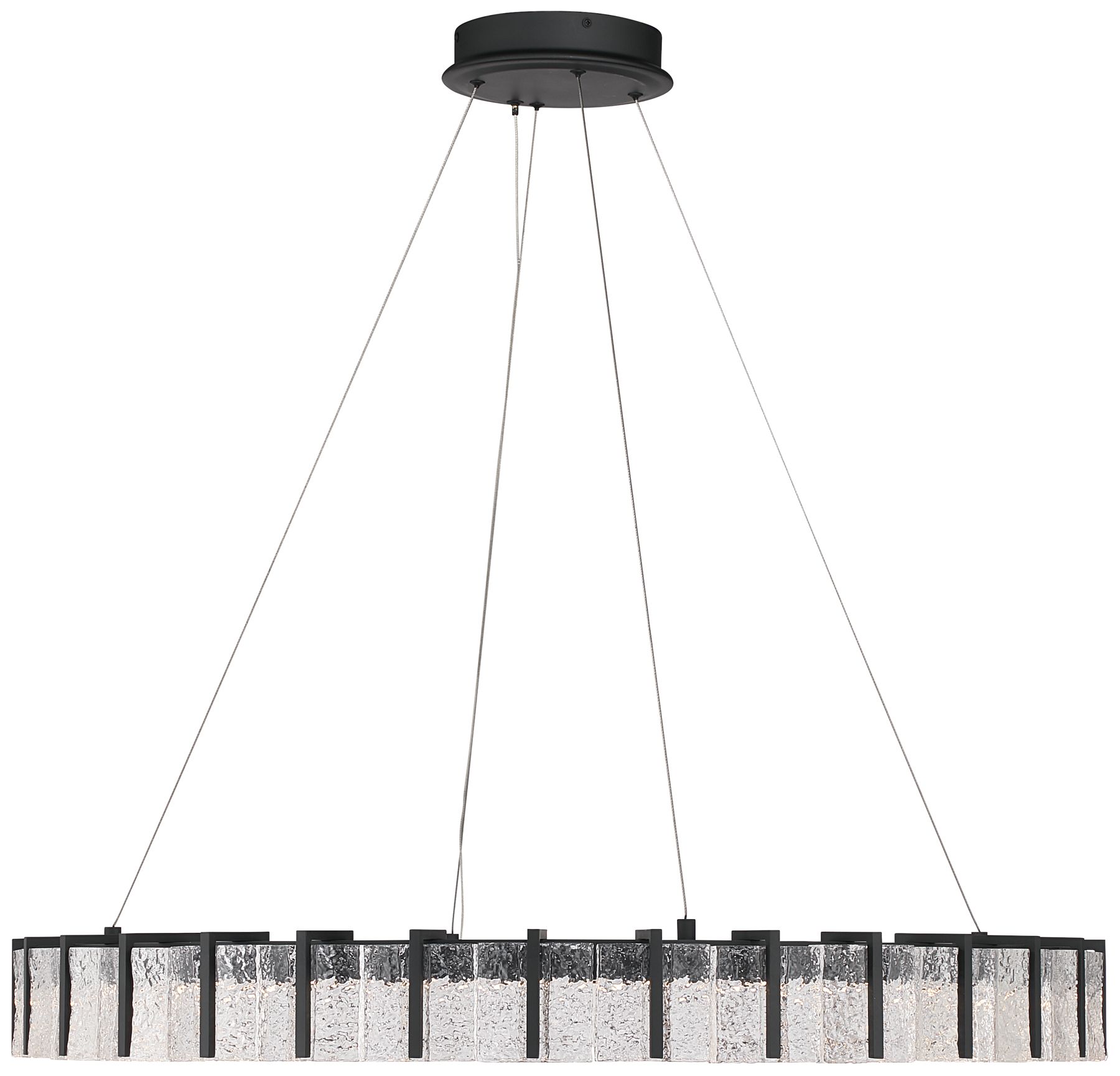 Minka Lavery Sevryn LED 36-in Dark Matte Black Pendant with Glass Shade