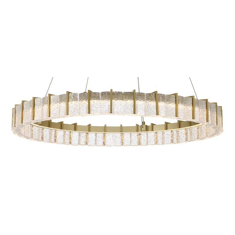 Image 4 Minka Lavery Sevryn LED 36-in Soft Brass Ring Pendant with Glass Shade more views