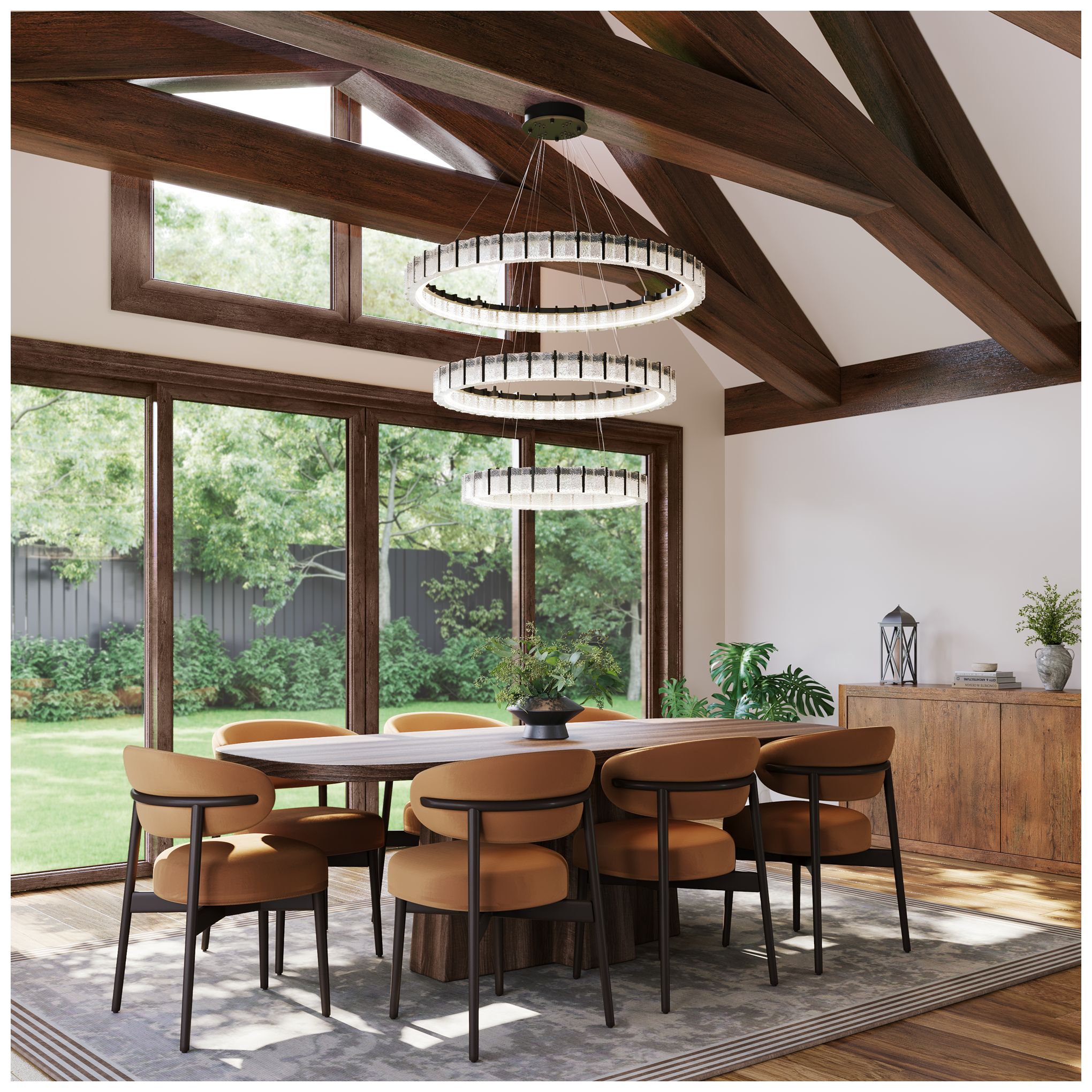 Image 4 Minka Lavery Sevryn LED 44.5in Dark Matte Black Chandelier with Glass Shade more views