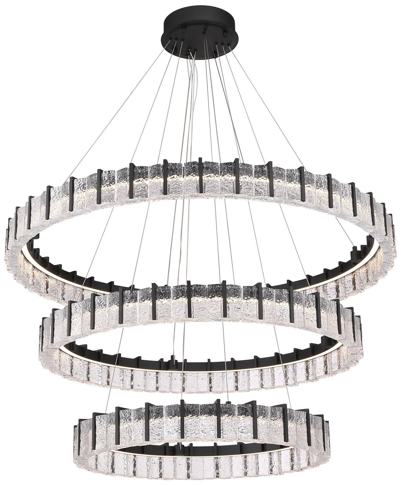 Image 5 Minka Lavery Sevryn LED 44.5in Dark Matte Black Chandelier with Glass Shade more views