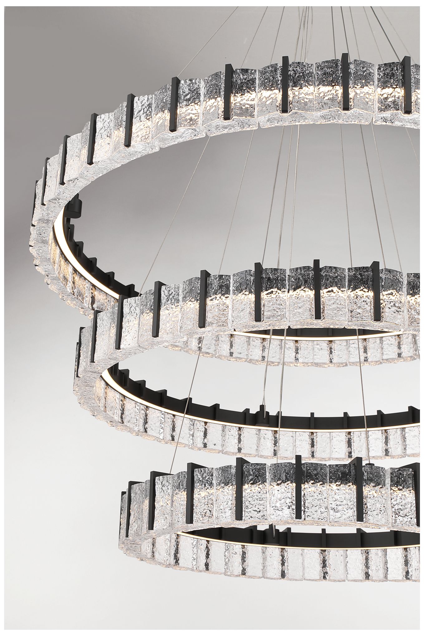 Image 7 Minka Lavery Sevryn LED 44.5in Dark Matte Black Chandelier with Glass Shade more views