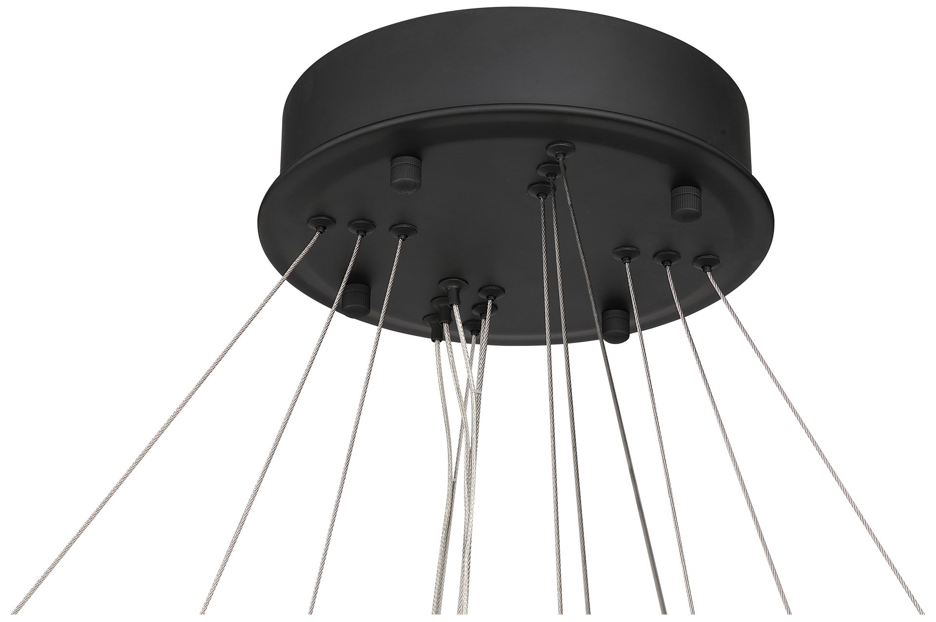 Minka Lavery Sevryn LED 44.5in Dark Matte Black Chandelier with Glass Shade