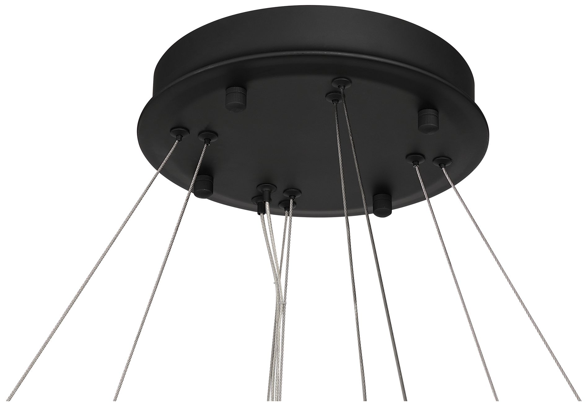 Minka Lavery Sevryn LED 44.5in Dark Matte Black Chandelier with Glass Shade