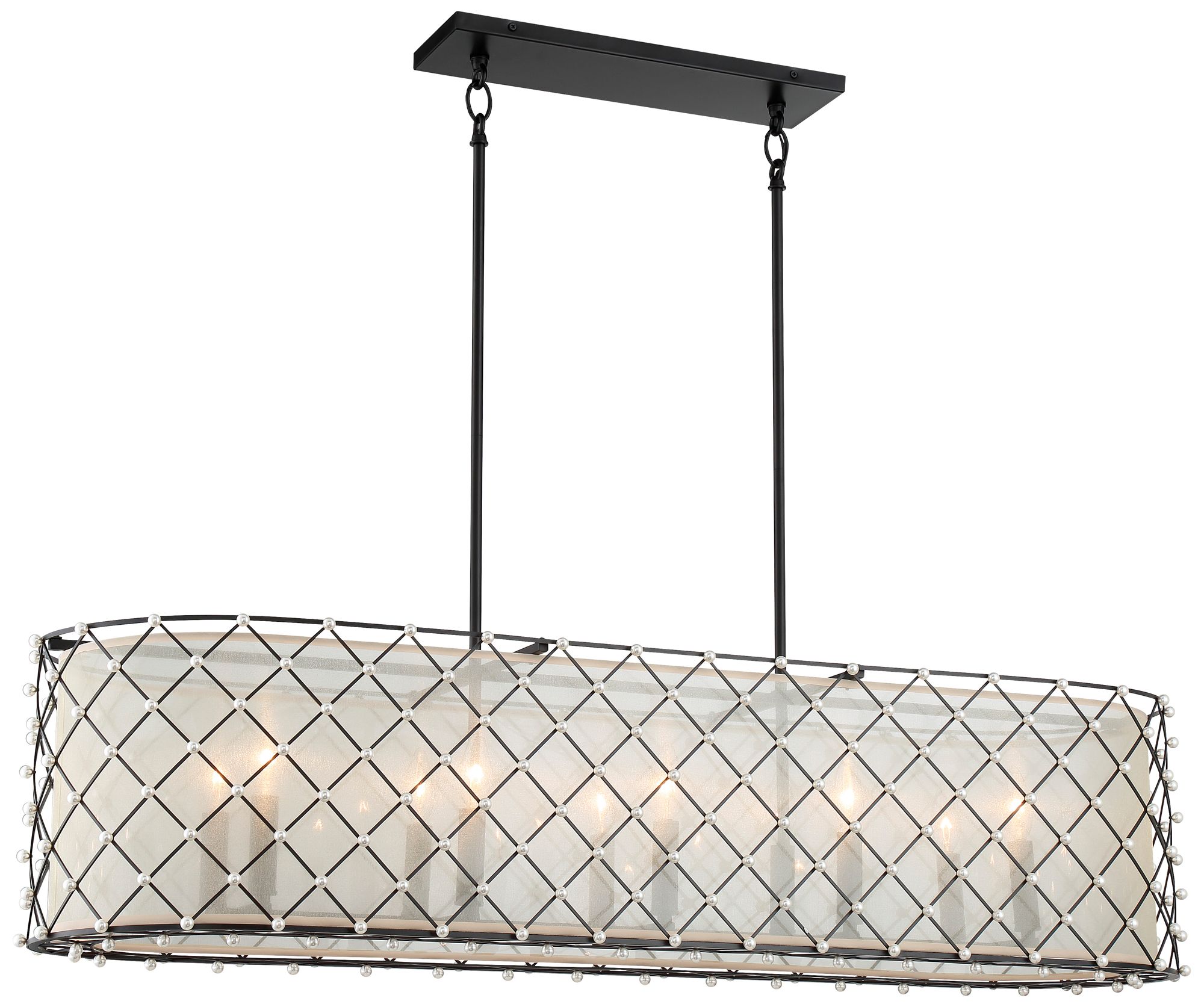 Image 2 Minka-Lavery Sheer Elegance 1-Light Coal Island Chandelier