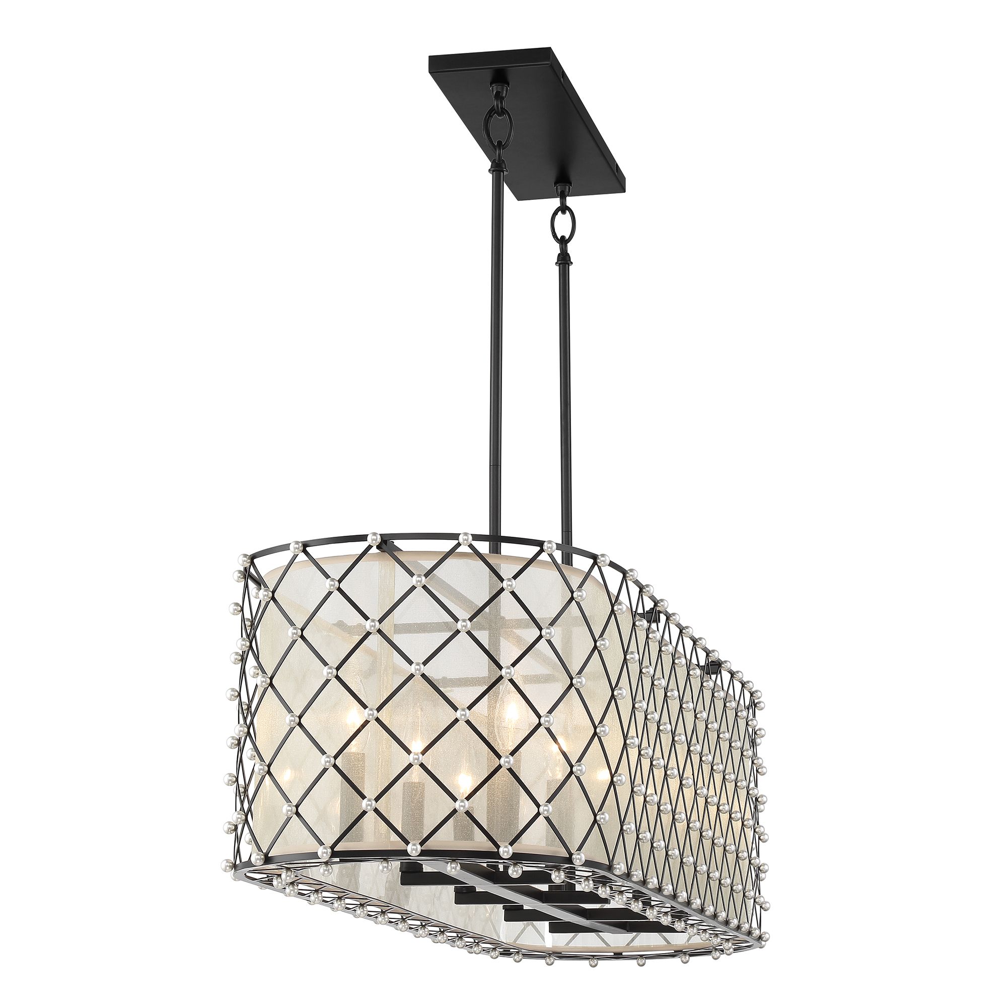 Image 3 Minka-Lavery Sheer Elegance 1-Light Coal Island Chandelier more views