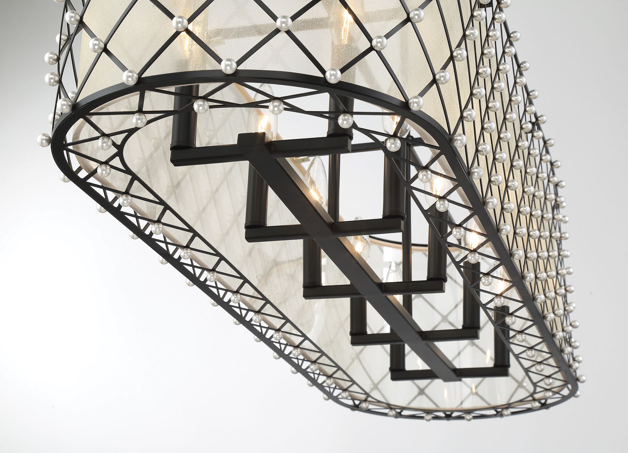 Image 4 Minka-Lavery Sheer Elegance 1-Light Coal Island Chandelier more views