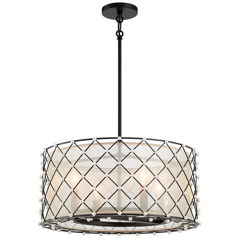 Image 2 Minka-Lavery Sheer Elegance 4-Light Coal Convert Pendant