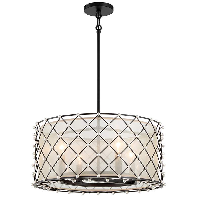 Image 1 Minka-Lavery  Sheer Elegance 4-Light Coal Convert Pendant