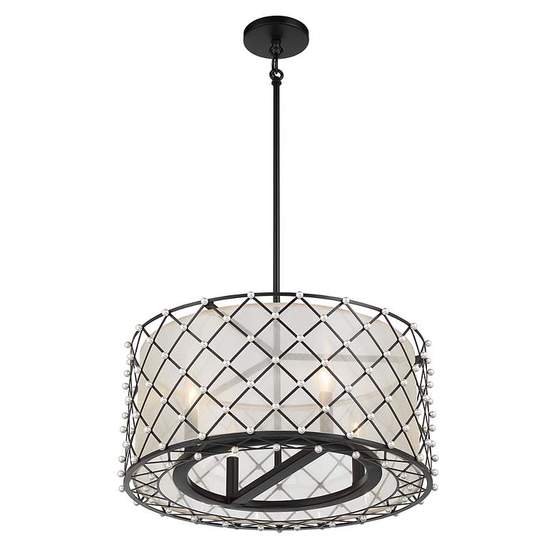 Image 3 Minka-Lavery Sheer Elegance 4-Light Coal Convert Pendant more views