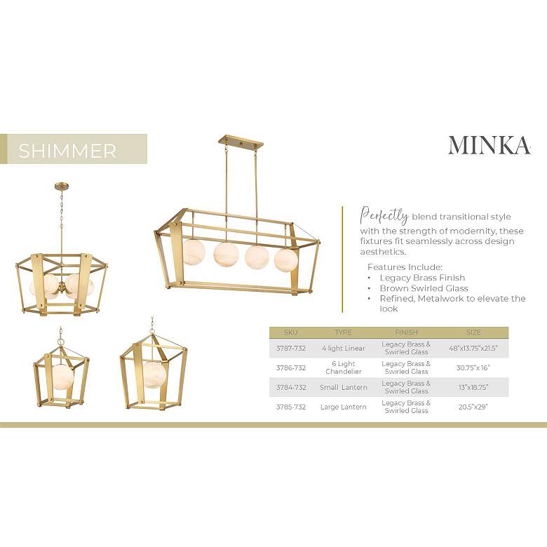 Image 6 Minka-Lavery Shimmer 1-Light 13-in Legacy Brass Indoor Pendant more views