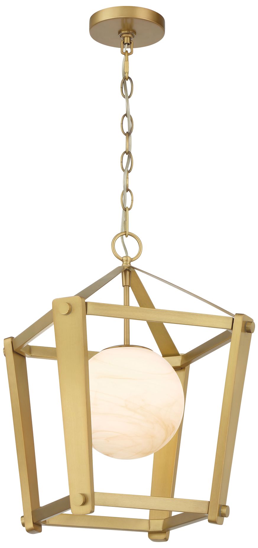Minka-Lavery Shimmer 1-Light 13-in Legacy Brass Pendant with Glass Shade