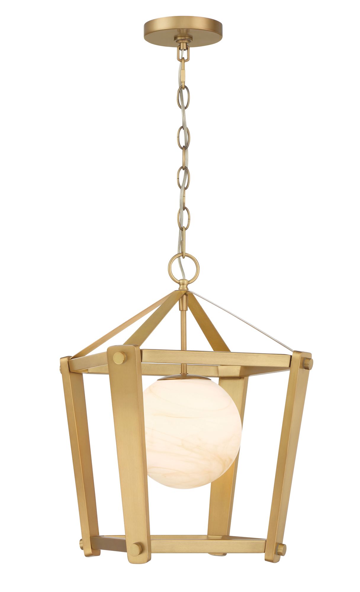 Minka-Lavery Shimmer 1-Light 13-in Legacy Brass Pendant with Glass Shade