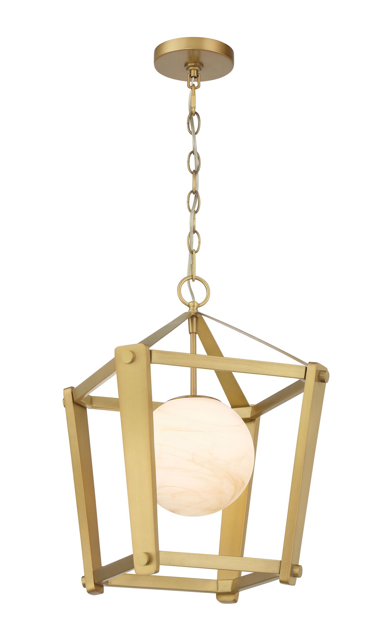 Minka-Lavery Shimmer 1-Light 13-in Legacy Brass Pendant with Glass Shade