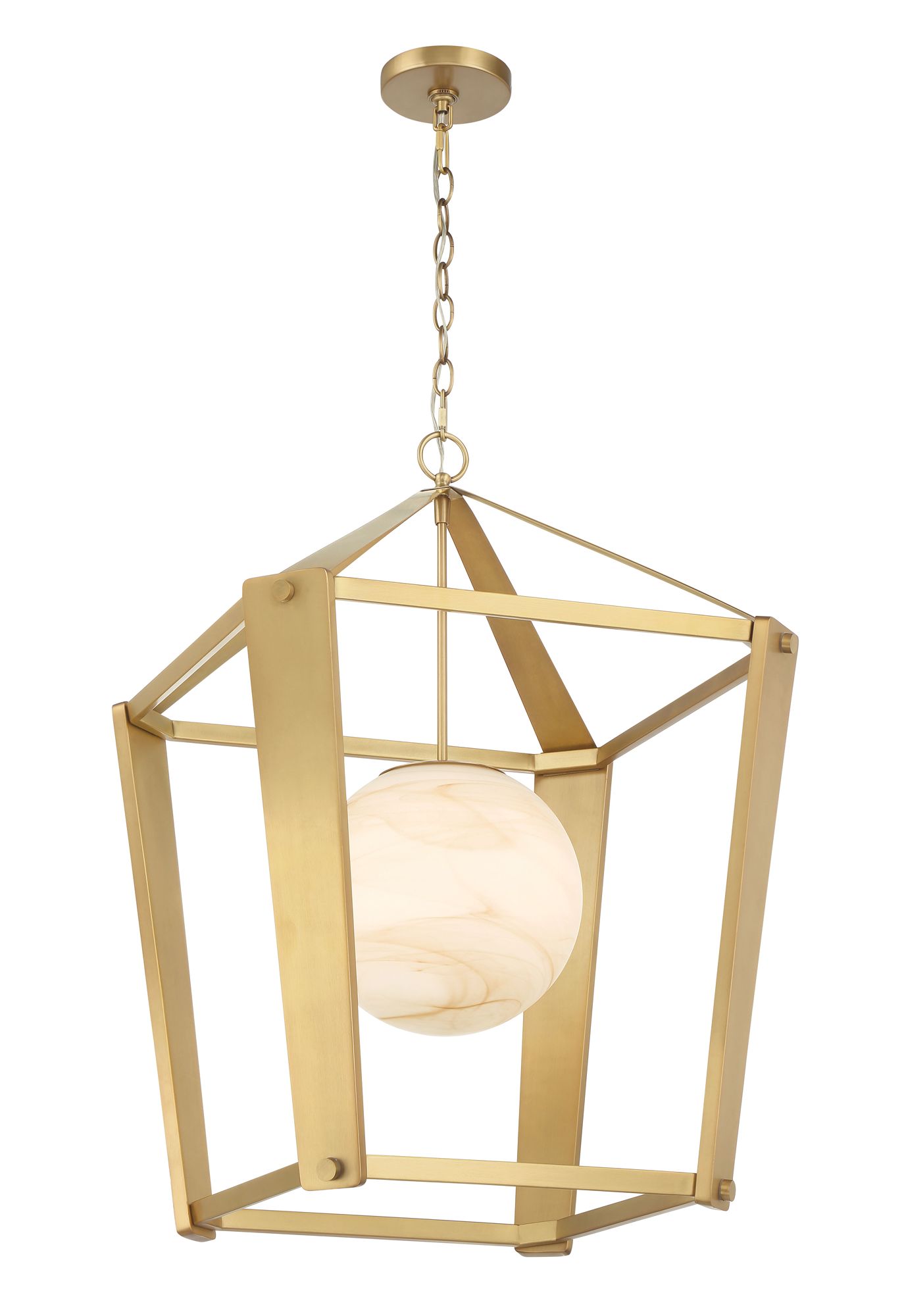 Minka-Lavery Shimmer 1-Light 20.5-in Legacy Brass Pendant with Glass Shade