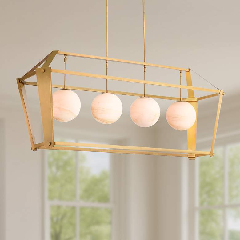 Image 1 Minka-Lavery Shimmer 4-Light 48-in Legacy Brass Indoor Island Chandelier
