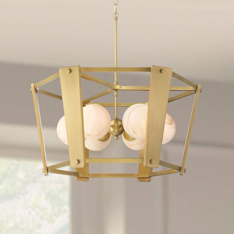 Image 1 Minka-Lavery Shimmer 6-Light 30.75-in Legacy Brass Indoor Pendant