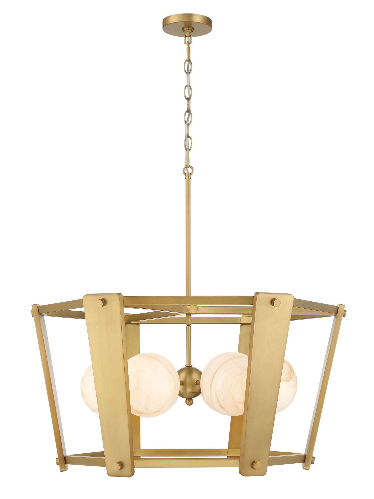 Image 3 Minka-Lavery Shimmer 6-Light 30.75-in Legacy Brass Pendant with Glass Shade more views