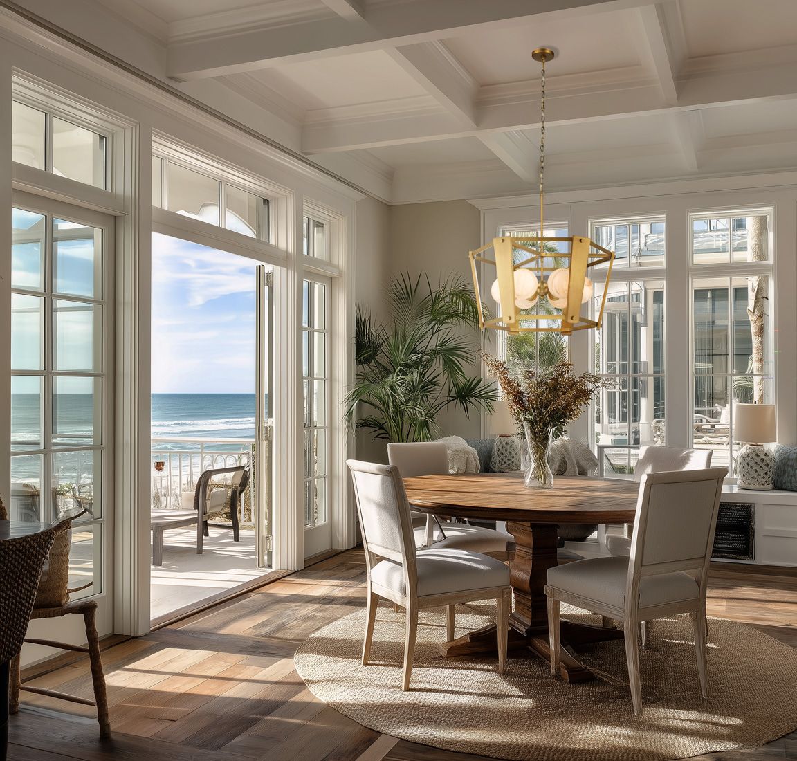 Image 4 Minka-Lavery Shimmer 6-Light 30.75-in Legacy Brass Pendant with Glass Shade more views