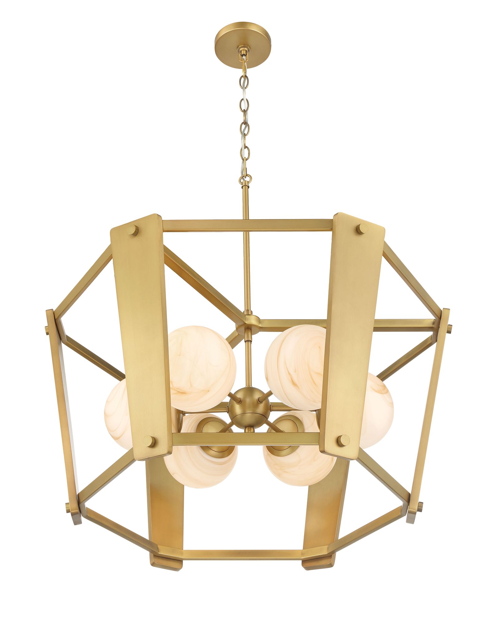 Image 6 Minka-Lavery Shimmer 6-Light 30.75-in Legacy Brass Pendant with Glass Shade more views