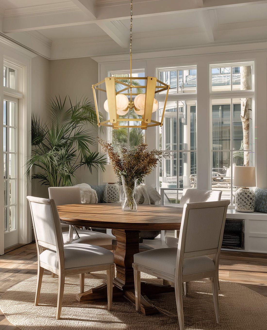 Image 7 Minka-Lavery Shimmer 6-Light 30.75-in Legacy Brass Pendant with Glass Shade more views