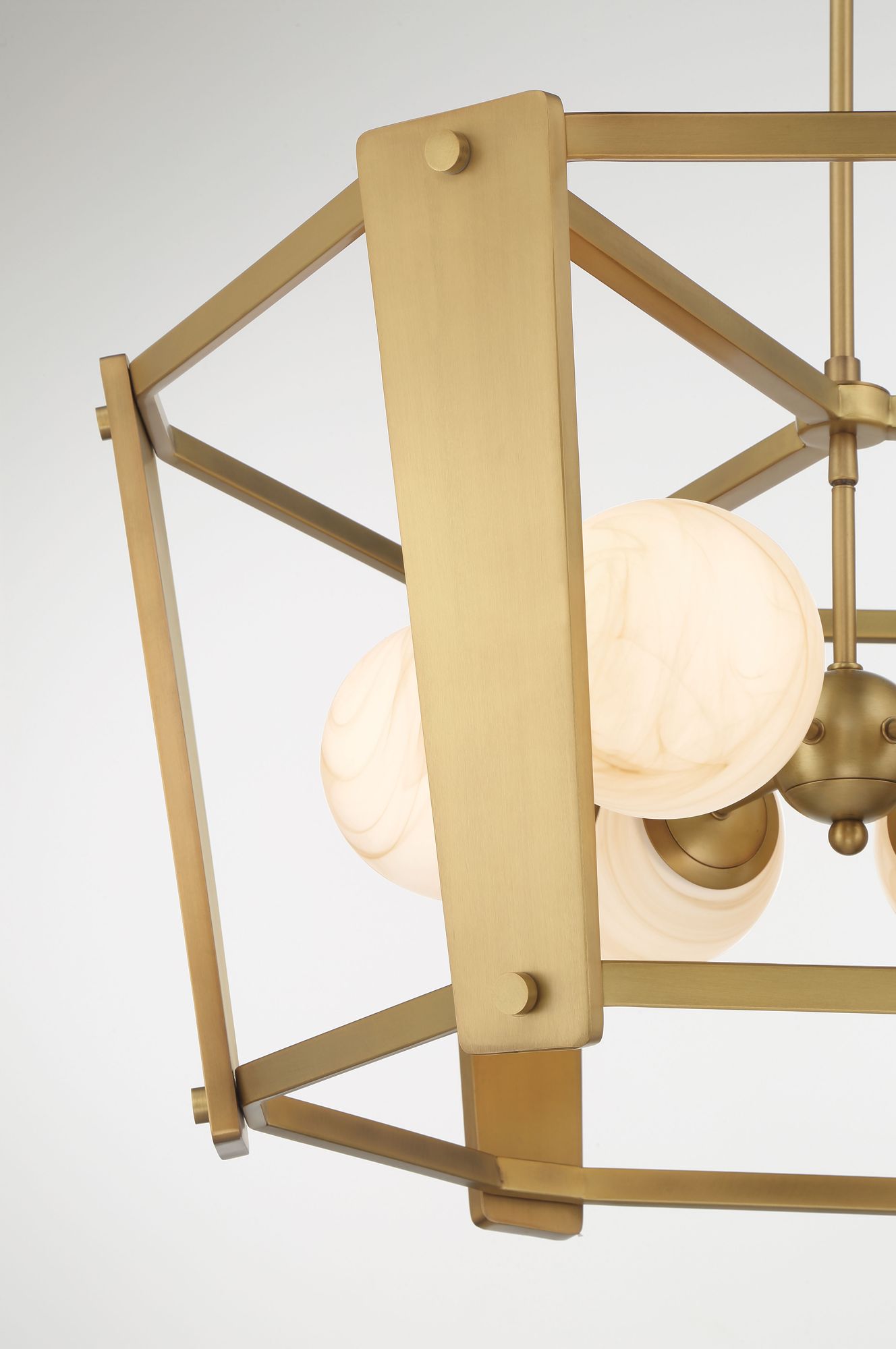 Minka-Lavery Shimmer 6-Light 30.75-in Legacy Brass Pendant with Glass Shade