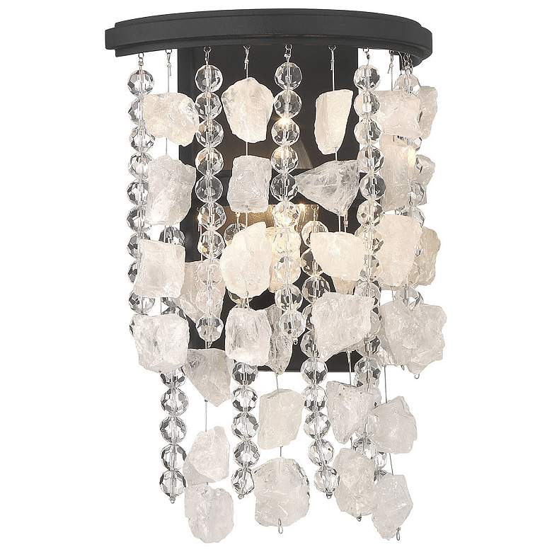 Image 1 Minka Lavery Shimmering Elegance 1-Light Sand Black Wall Sconce