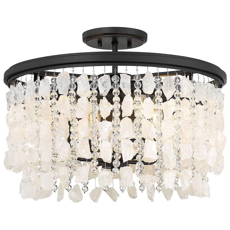 Image 2 Minka Lavery Shimmering Elegance 4-Light Sand Black Semi-Flush