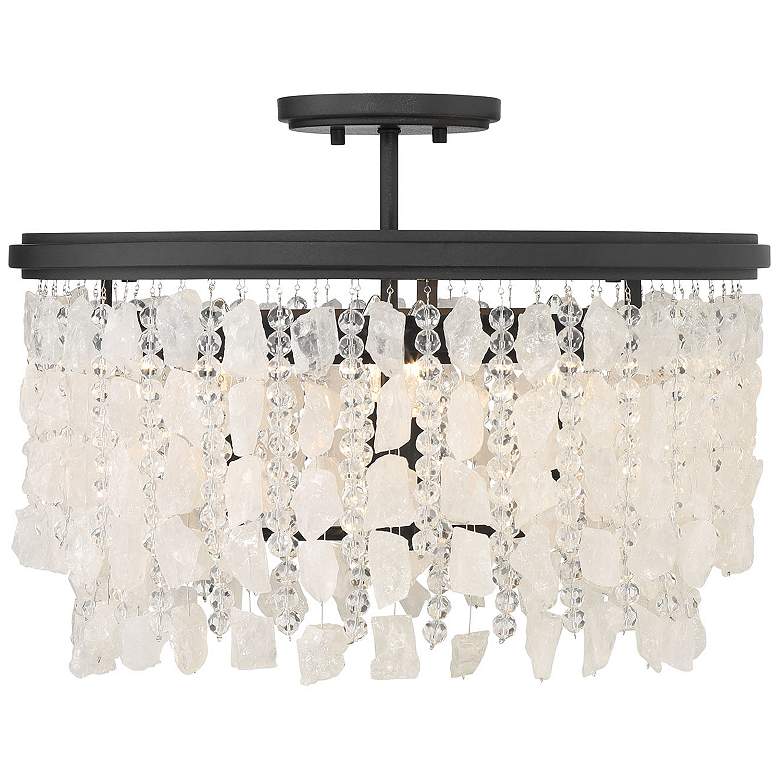 Image 3 Minka Lavery Shimmering Elegance 4-Light Sand Black Semi-Flush more views
