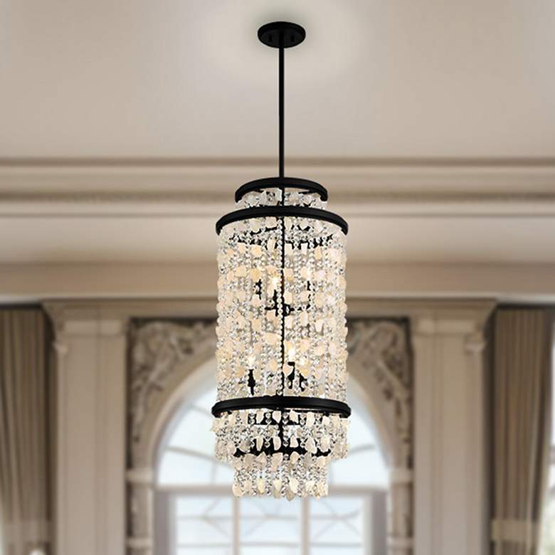 Image 1 Minka Lavery Shimmering Elegance 6-Light Sand Black Foyer Pendant