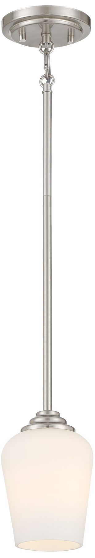 Minka-Lavery Shyloh 1-Light Brushed Nickel Pendant to Semi-Flush