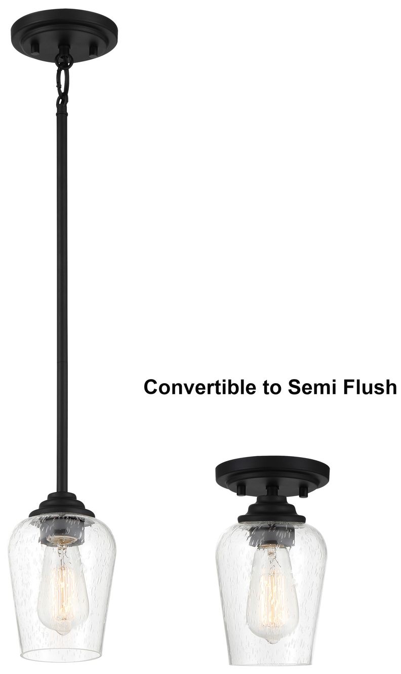 Minka-Lavery Shyloh 1-Light Coal Pendant to Semi-Flush