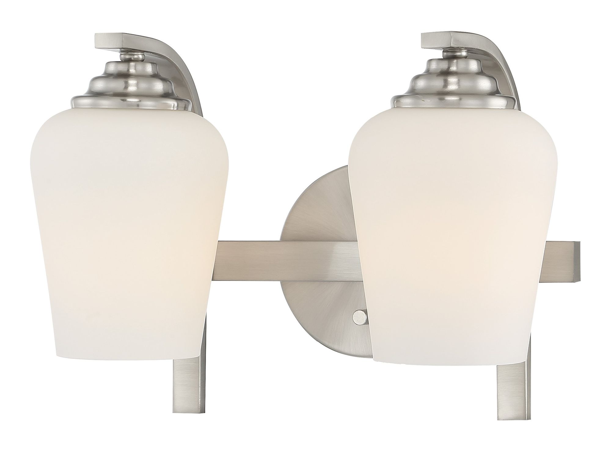 Image 2 Minka Lavery Shyloh 2-Light 13.5-in Brushed Nickel Vanity Light with Shade more views