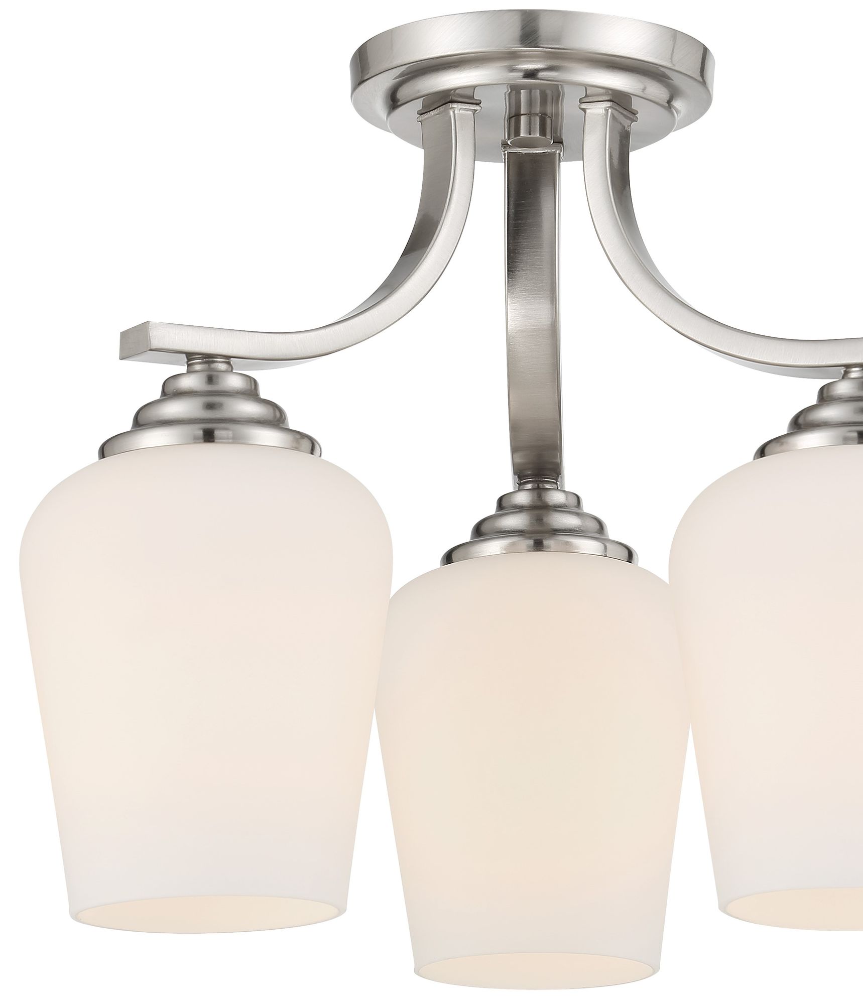 Image 3 Minka-Lavery Shyloh 3-Light Brushed Nickel Semi-Flush to Chandelier more views