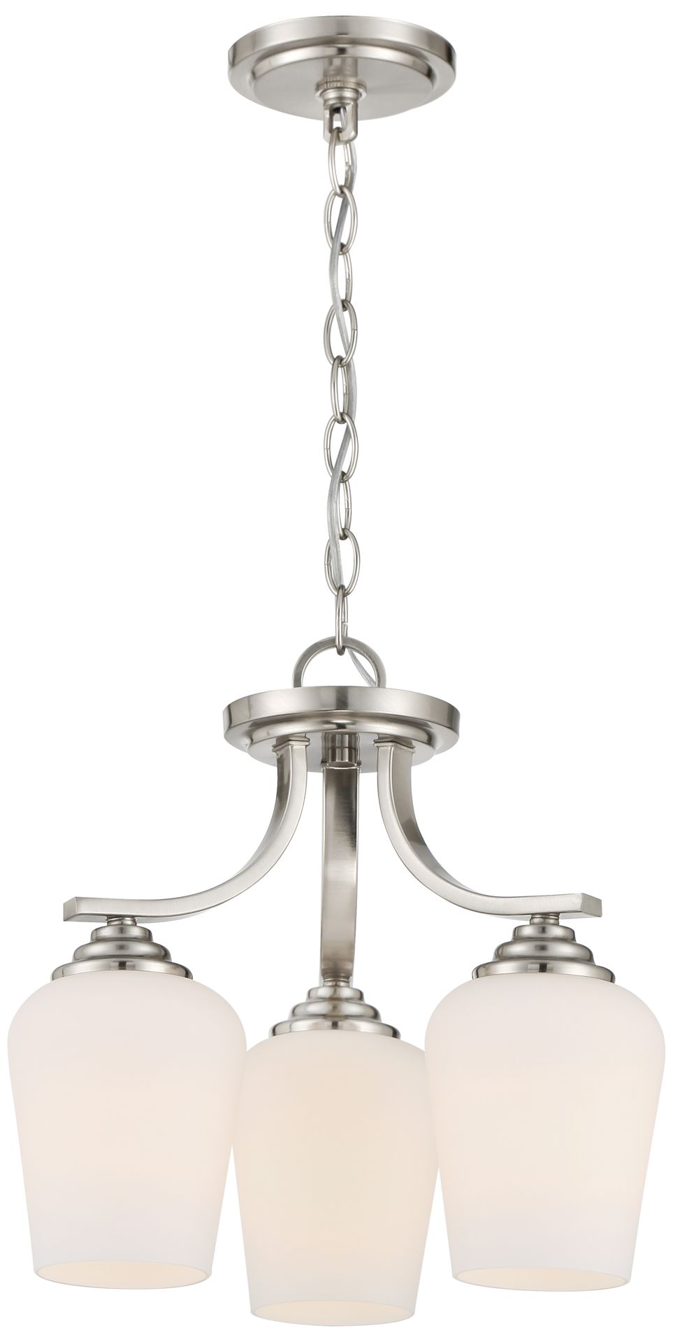 Image 5 Minka-Lavery Shyloh 3-Light Brushed Nickel Semi-Flush to Chandelier more views