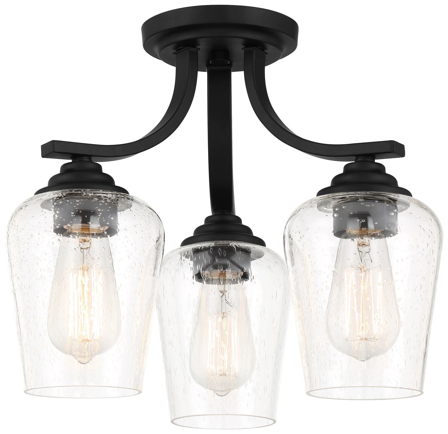 Minka-Lavery Shyloh 3-Light Coal Semi-Flush to Chandelier