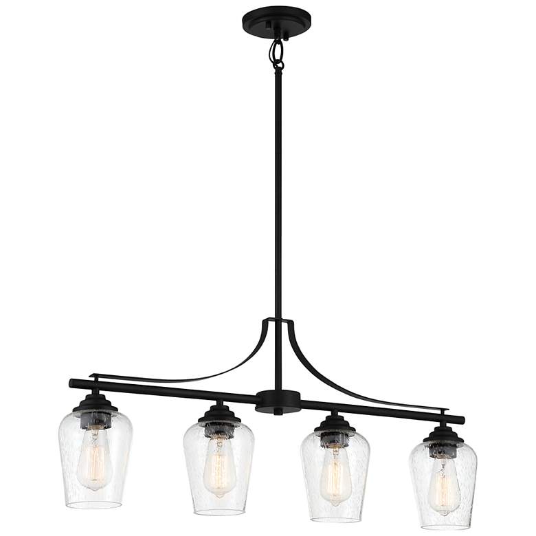 Image 2 Minka Lavery Shyloh 32" Wide 4-Light Coal Black Island Light Fixture