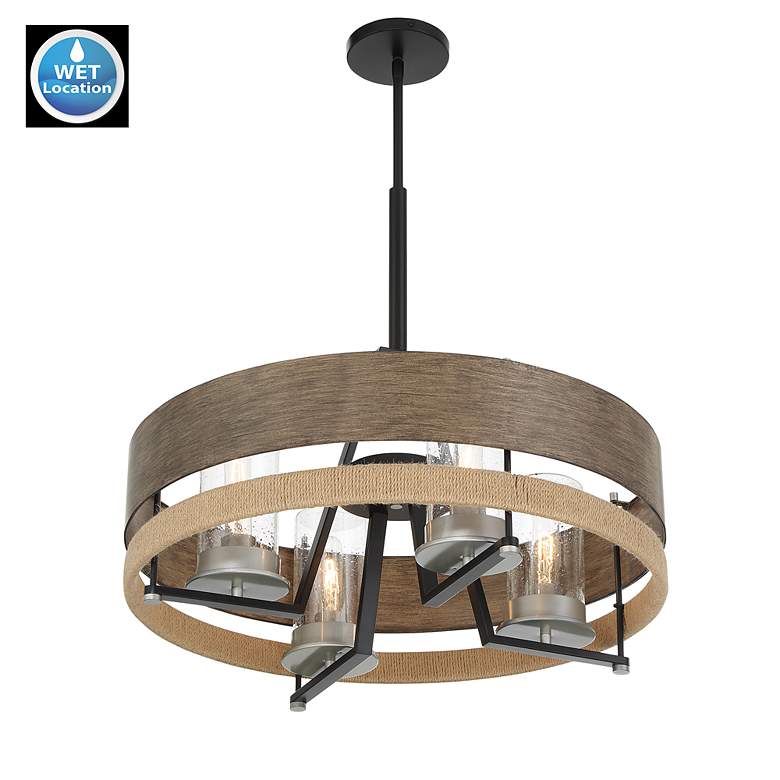 Image 3 Minka Lavery Silver Creek 24" Wide Coal Stone Gray 4-Light Chandelier more views