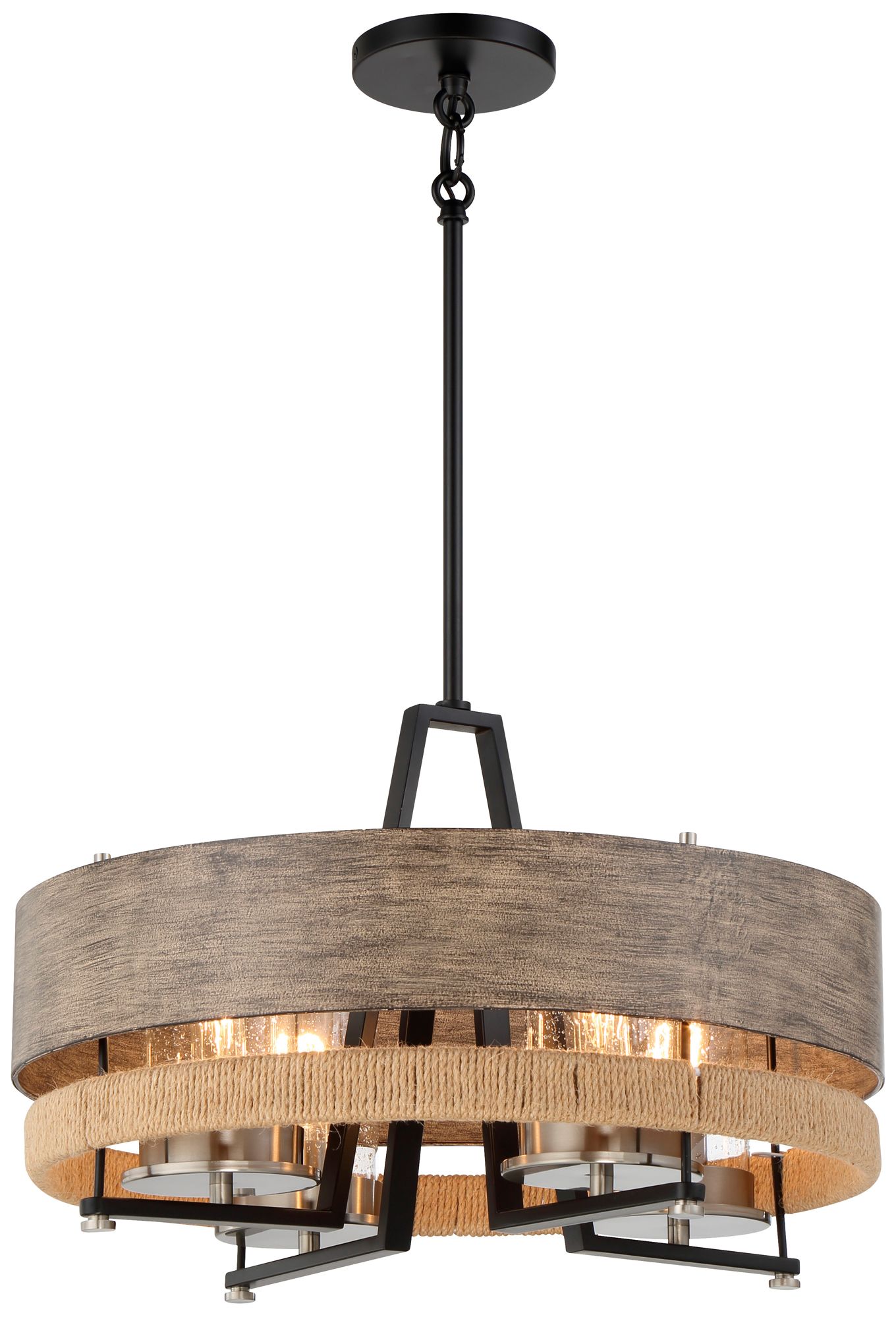 Image 2 Minka-Lavery Silver Creek 4-Light Grey, Coal and Nickel Convert Pendant