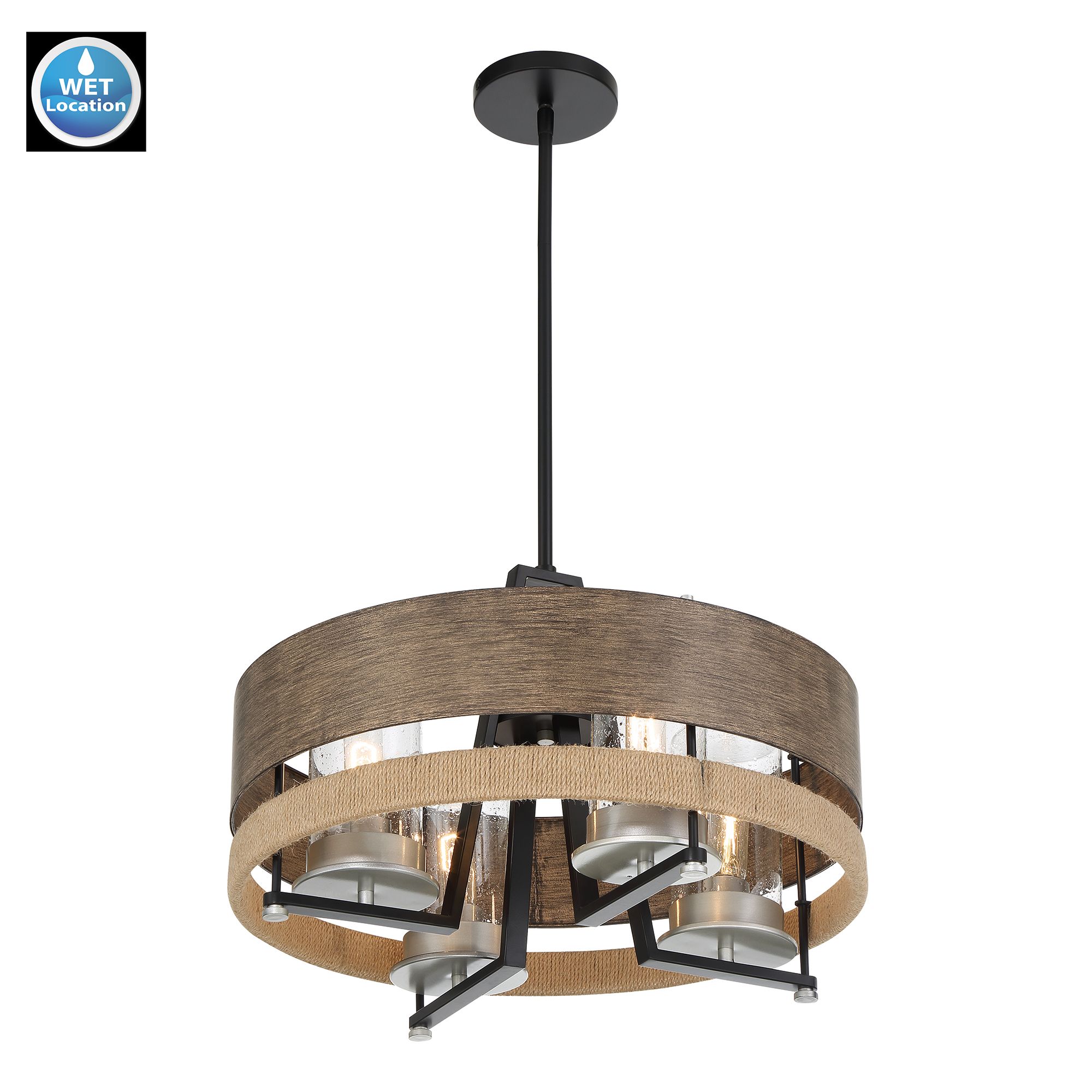 Image 4 Minka-Lavery Silver Creek 4-Light Grey, Coal and Nickel Convert Pendant more views