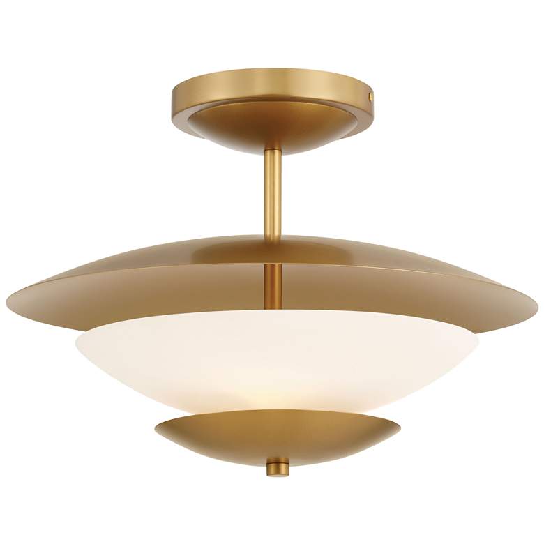 Image 1 Minka Lavery Solara 3-Light 18.25-in Legacy Brass Indoor Semi-Flush