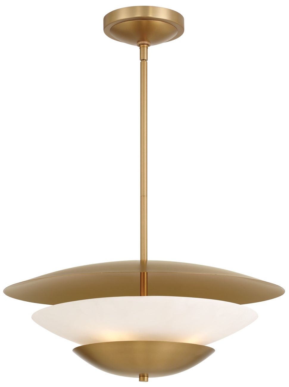 Minka Lavery Solara 4-Lt 23.75-in Legacy Brass Pendant with Alabaster Shade