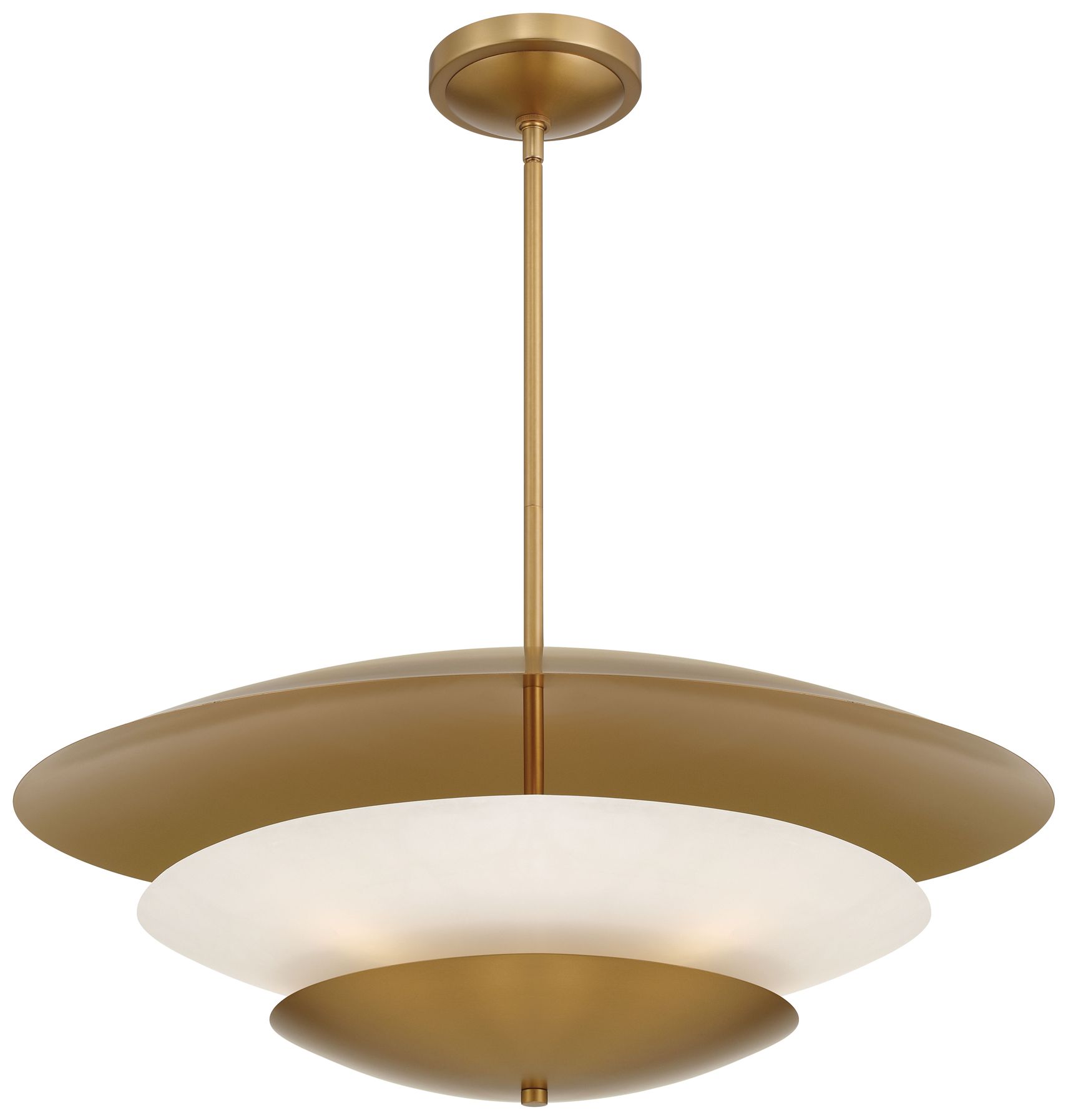 Image 2 Minka-Lavery Solara 5-Lt 31.5-in Legacy Brass Pendant with Alabaster Shade