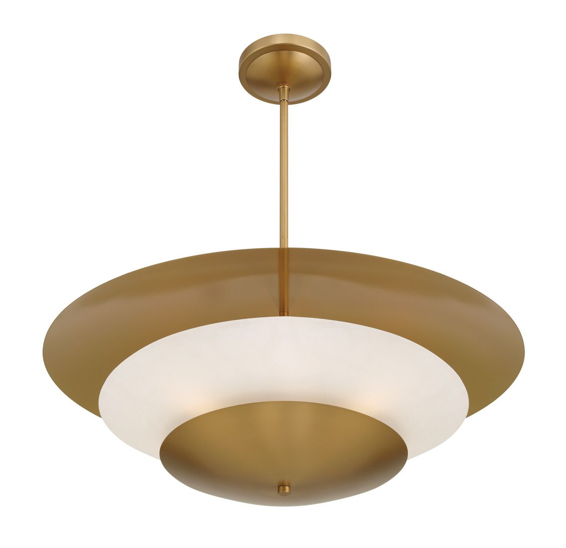 Minka-Lavery Solara 5-Lt 31.5-in Legacy Brass Pendant with Alabaster Shade