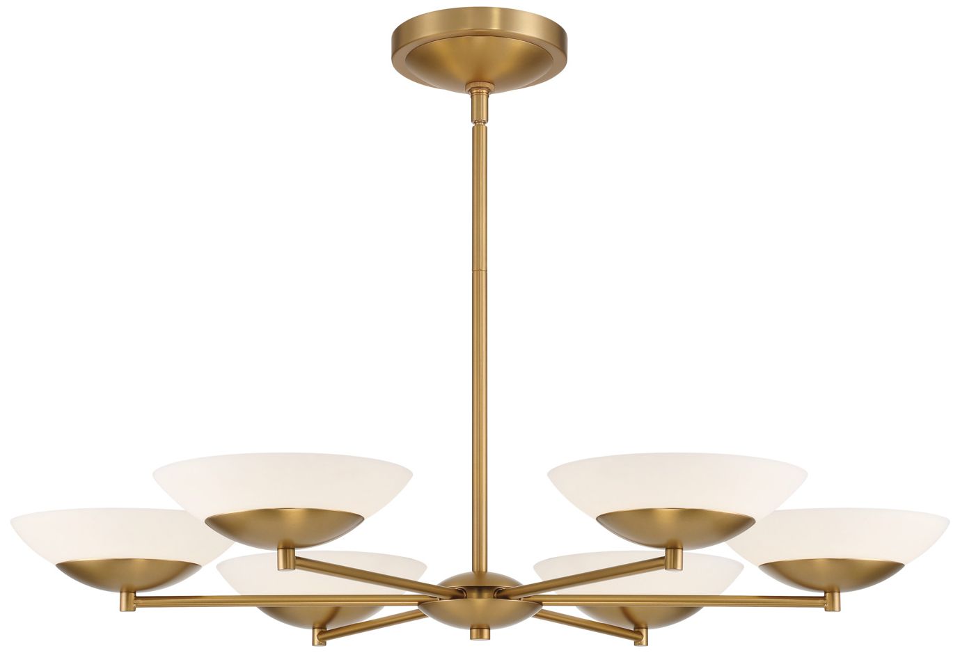 Image 2 Minka Lavery Solara LED 36-in Legacy Brass Chandelier with Alabaster Shade