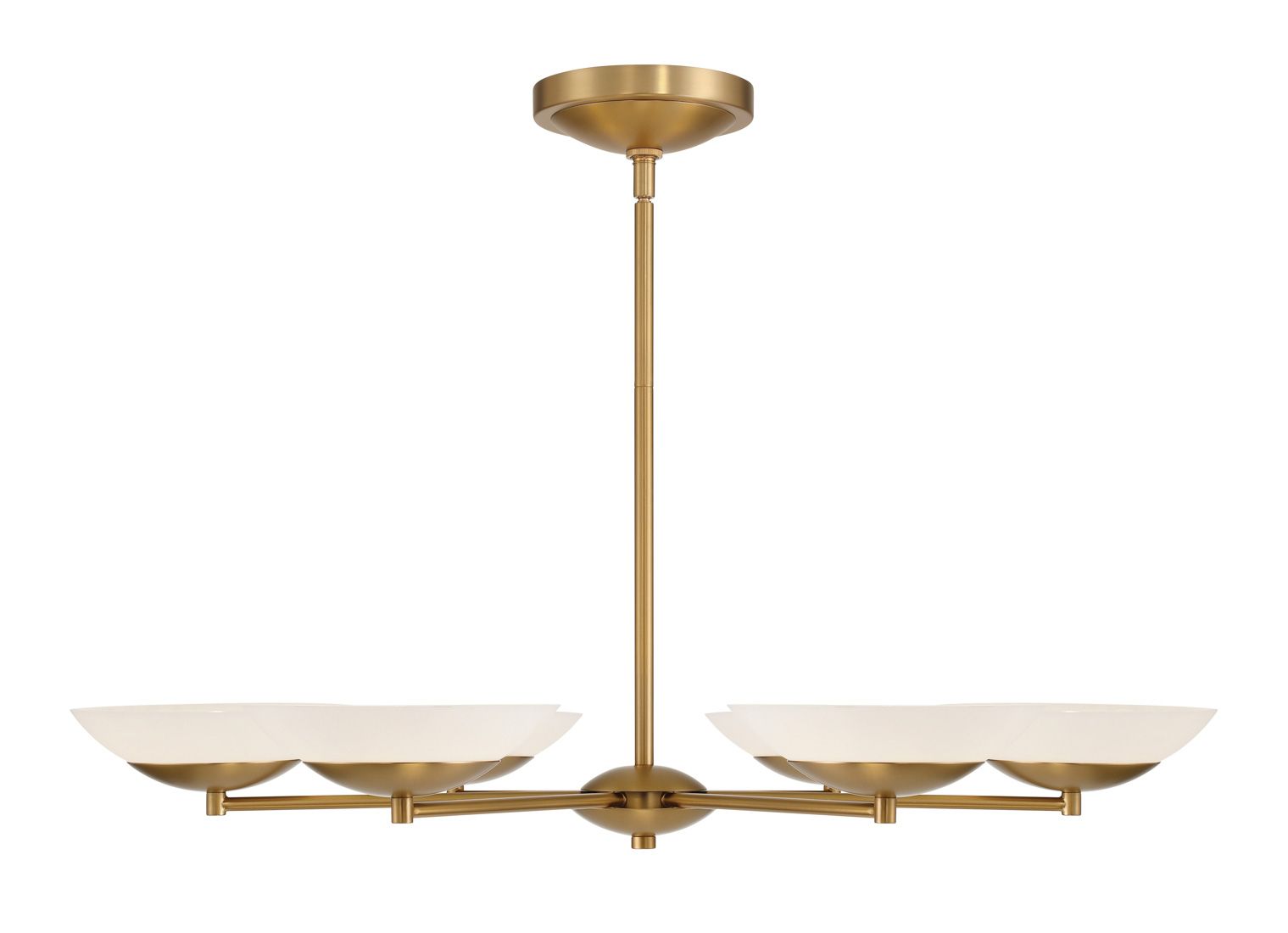 Minka Lavery Solara LED 36-in Legacy Brass Chandelier with Alabaster Shade