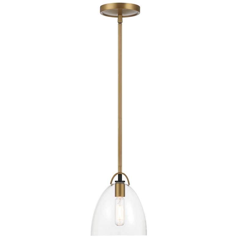 Image 2 Minka-Lavery Sommersby 1-Light 7-in Brass and Matte Black Indoor Pendant more views