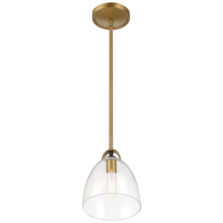 Image 5 Minka-Lavery Sommersby 1-Light 7-in Brass and Matte Black Indoor Pendant more views
