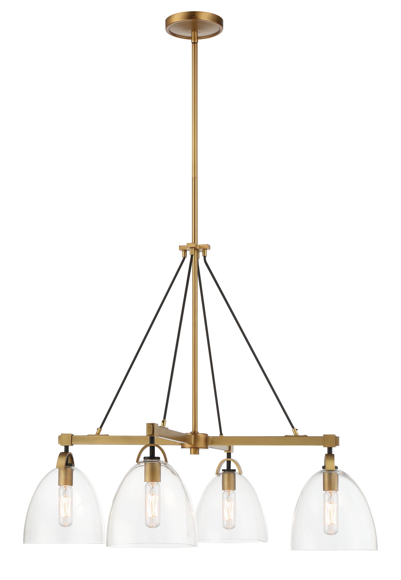 Image 3 Minka-Lavery Sommersby 4-Light 30-in Brass and Black Chandelier with Shades more views