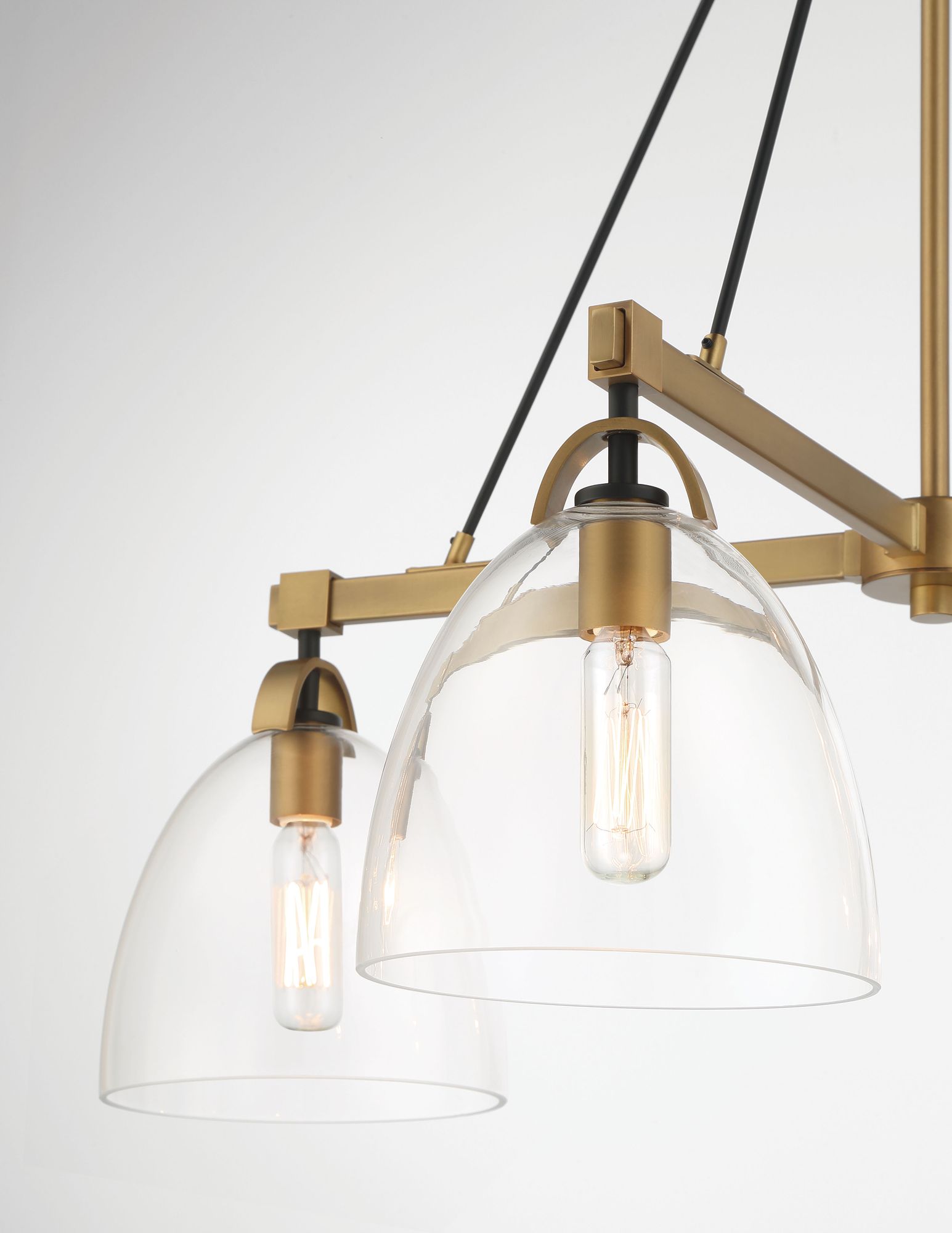 Image 6 Minka-Lavery Sommersby 4-Light 30-in Brass and Black Chandelier with Shades more views